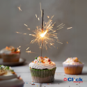Vela Palito Estrelar Faísca Bolo Festa Aniversário - 4 Unidades