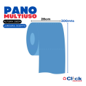 Rolo Bobina Pano Multiuso Azul Limpeza Medix 28cm x 300mts - 750 Panos