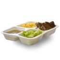 Bandeja Marmitex Isopor Retangular 4 Divisórias 1100ML MO100-4 Meiwa - 100 Unidades