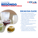 Pote Descartável Sobretampa Redondo Bolo Freezer Microondas 250ml - 24 Unidades