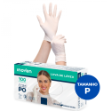 Luva Latex Descartável Procedimento Profissional C/ Pó Branca ( P ) - 100 Unidades