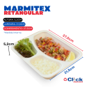 Bandeja Marmitex Isopor Retangular 3 Divisórias 1100ML MO100-3 Meiwa - 100 Unidades