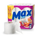 Rolo Papel Higiênico 30MTS Max Pure Folha Dupla Neutro - 12 Unidades
