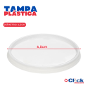Tampa P/ Pote Descartável PS Transparente 100ML Copoplast - 100 Unidades