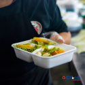 Bandeja Marmitex Rasa Isopor Retangular 700ML MO90-3 Meiwa - 100 Unidades
