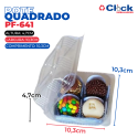 Embalagem Quadrado Doce Salgado 300ML Tampa Articulada PF641 - 300 Unidades