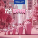 Saco de Lixo Rosa Diva 100 litros - Rolo com 15 un. (75 x 105cm)