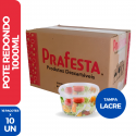 Pote Redondo Tampa C/ Lacre 1000ML - 16 Pacotes de 10 Unidades