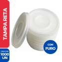 Tampa Reta C/ Furo P/ Copo 296ML 10OZ - 1000 Unidades