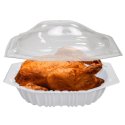 Embalagem Plastica Frangueira Branco P/ Frango Assado C/ Tampa - 100 Unidades