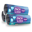 Rolo Saco Lixo Top Preto Picotado Resistente 30LTS 59x62 - 300 Sacos