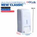 Dispenser Saboneteira Banheiro C/ Reservatório Nobre New Classic Branco