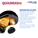 Prato Acrílico Quadrado Refeição Resistente Cristal 22cm - 200 Unidades