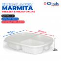 Embalagem Marmita 3 Divisórias Freezer e Microondas 850ML G331 - 100 Unidades