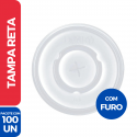 Tampa Reta C/ Furo P/ Copo 296ML 10OZ - 100 Unidades