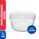 Pote Redondo Tampa C/ Lacre 500ML - 10 Unidades