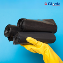 Rolo Saco Lixo Top Preto Picotado Resistente 50LTS 63x80 - 300 Sacos