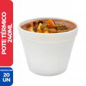 Pote Térmico Isopor EPS 240ml Sopa Açaí Caldo - 20 Unidades