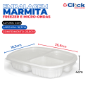 Embalagem Marmita 3 Divisórias Freezer e Microondas 850ML G331 - 100 Unidades