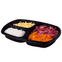 Embalagem Marmita 3 Divisórias Freezer Microondas 1150ML Preta G330 - 100 Unidades