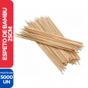 Espeto Palito Bambu 25cm P/ Espetinho Churrasco - 5000 Unidades