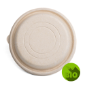 Tampa P/ Pote Cumbuca Bowl 500/650ML Biodegrádavel Palha Milho - 25 Unidades
