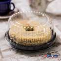 Embalagem Boleira Plástica Mini Torta Bolo Média Base Preta Eco 32M Ecoplast - 100 Unidades