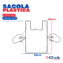 Sacola Plástica Branca Lisa Reforçada Economica 38 x 48 Extrusa pack - 1000 Unidades