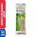 Espeto Palito Bambu 25cm P/ Espetinho Churrasco - 50 Unidades