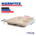 Embalagem Marmita 3 Divisórias 850ML Gbox Biodegrádavel Palha Milho - 25 Unidades