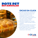 Embalagem Pote Retangular Tampa Articulada Doce Salgado DA20 PET - 100 Unidades