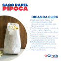 Saco Papel Pipoca Branco Liso Mono 30g N°3 Grande 7x16.5 - 500 Unidades