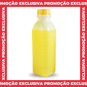 Garrafa Plástica Quadrada PEAD Descartável Caldo De Cana 500ml Tampa Amarela - 100 unidades