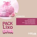 Saco de Lixo Rosa Diva 100 litros - Rolo com 15 un. (75 x 105cm)