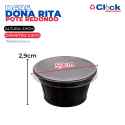 Pote Potinho 30ML Molheira C/ Tampa D695 Molhos Preta Pet - 700 Unidades