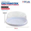 Embalagem p/ Bolos e Tortas Branca c/ Tampa Baixa - G32MB - 100 Unidades
