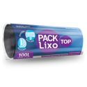 Rolo Saco Lixo Top Preto Picotado Resistente 100LTS 75x105 - 15 Sacos
