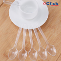 Colher Plástico Sobremesa Cristal Descartável Sorvete Doce Bolo - 1000 Unidades