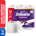 Rolo Papel Higiênico 20MTS Delicatto Folha Dupla - 12 Unidades