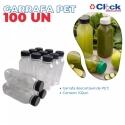Garrafa Plástica PET 300ml c/ Tampa Preta - 100 Unidades