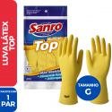 Luva Forrada Látex Limpeza Sanro Top Amarela ( G ) - 1 Par