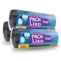 Rolo Saco Lixo Top Preto Picotado Resistente 50LTS 63x80 - 300 Sacos