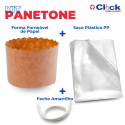 10 Kit Panetone 500G Natal Fim de Ano Forma. Saco Transparente PP e Fecho