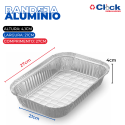 Marmita Bandeja Alumínio Retangular 2000ML P/ Assar - 100 Unidades