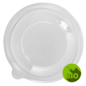 Tampa Plástico P/ Pote Cumbuca Bowl 1000/1300ML PET - 25 Unidades