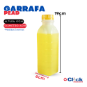 Garrafa Plástica Quadrada PEAD Descartável Caldo De Cana 500ml Tampa Amarela - 100 unidades