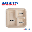 Embalagem Marmita 3 Divisórias 850ML Gbox Biodegrádavel Palha Milho - 25 Unidades