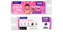 Saco de Lixo Rosa Diva 100 litros - Rolo com 15 un. (75 x 105cm)