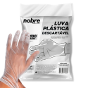 Luva Plástica Descartável Procedimento Nobre - 100 Unidades