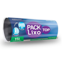 Rolo Saco Lixo Top Preto Picotado Resistente 15LTS 39x58 - 60 Sacos